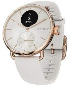ScanWatch, une montre connectée blanche élégante (objet connecté pour le cœur) de la marque Withings