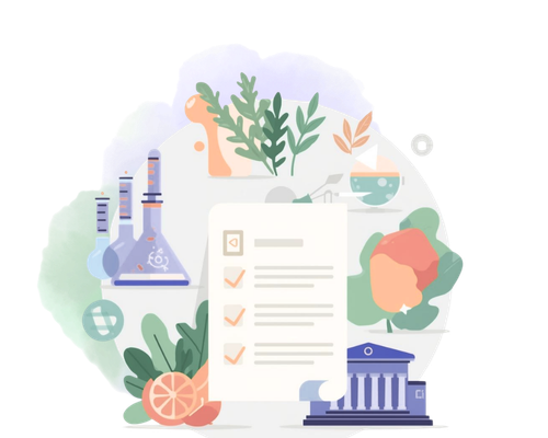 Illustration d'établissements officiels, d'allégations de santé, etc.