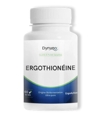 Ergothionéine de la marque Dynveo, un flacon de complément alimentaire.