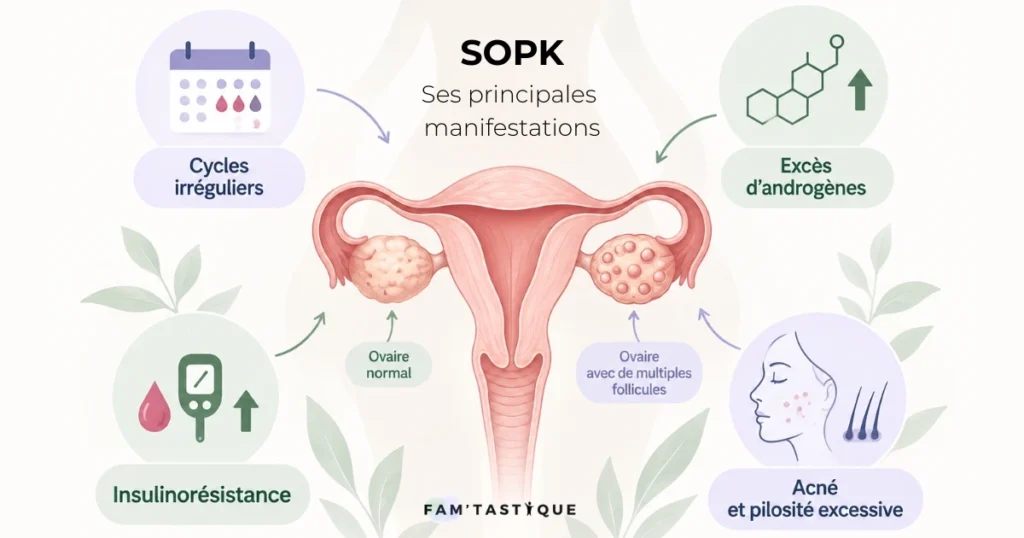 Infographie sur les principales manifestations du SOPK
